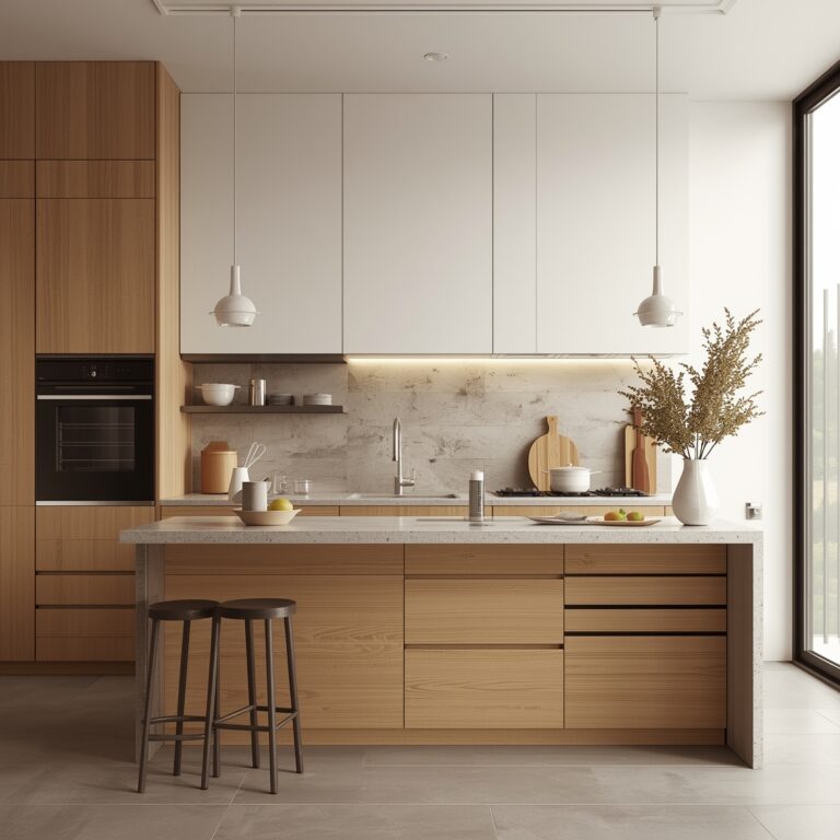 cocina cálida minimalista