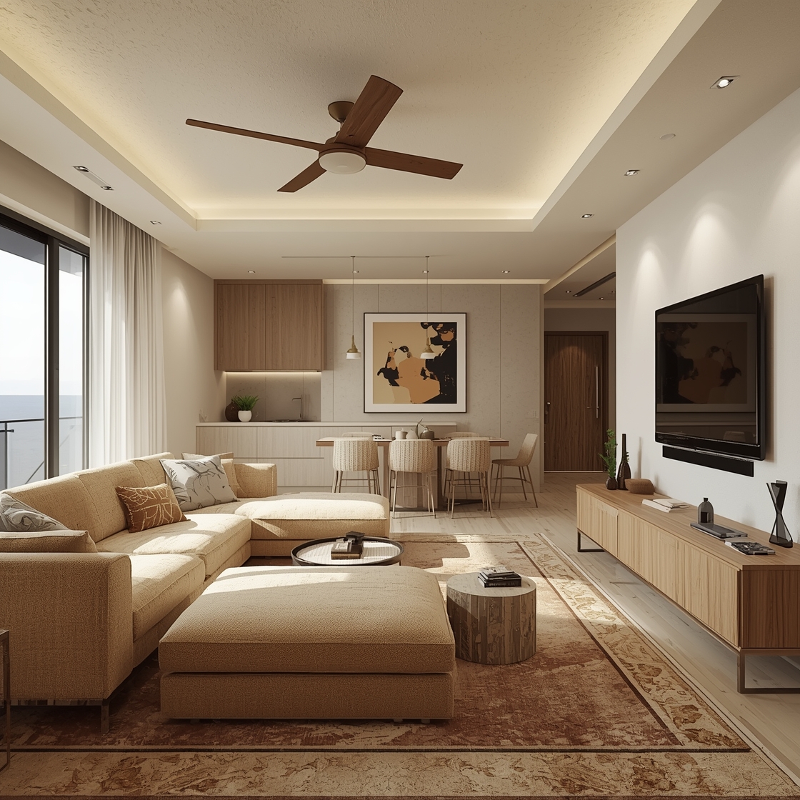 habitación neutra elegante