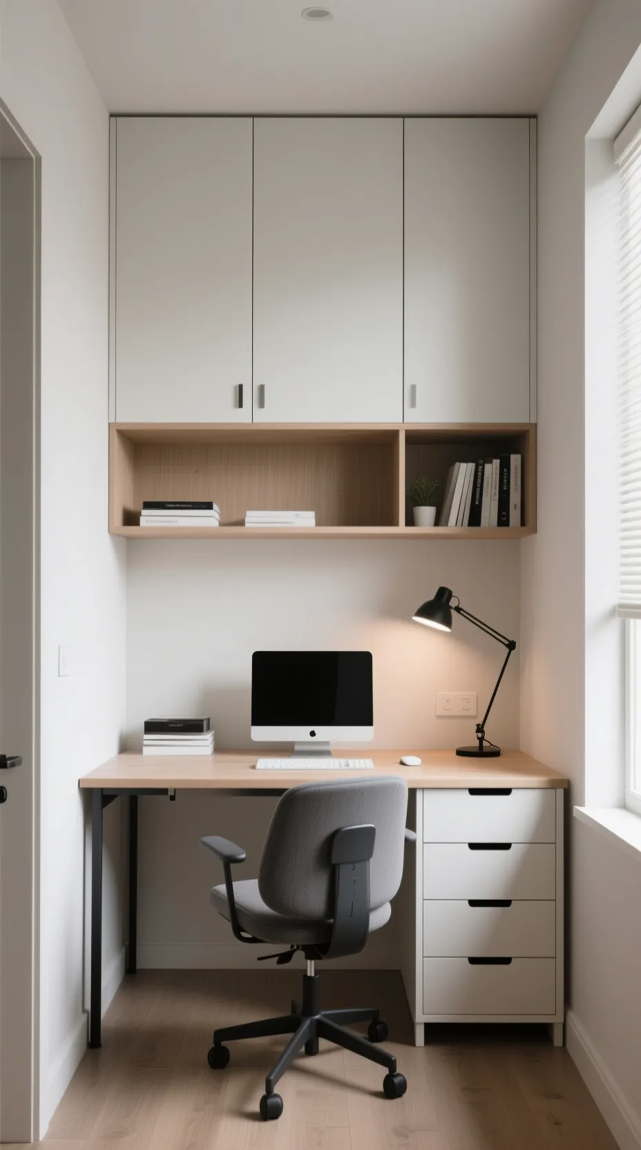 escritorio compacto minimalista