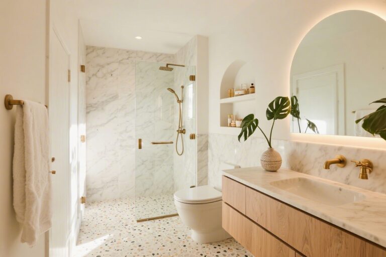 Small Bathrooms With Walk-in Showers That Look Luxurious—without a Gut Reno