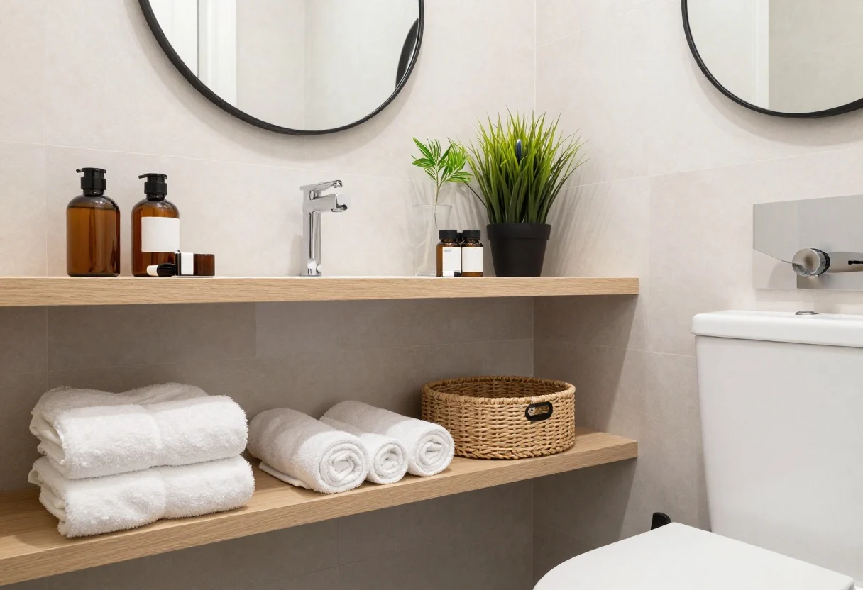 Featured image for: 12 Small Bathroom Shelf Ideas for Extra Storage