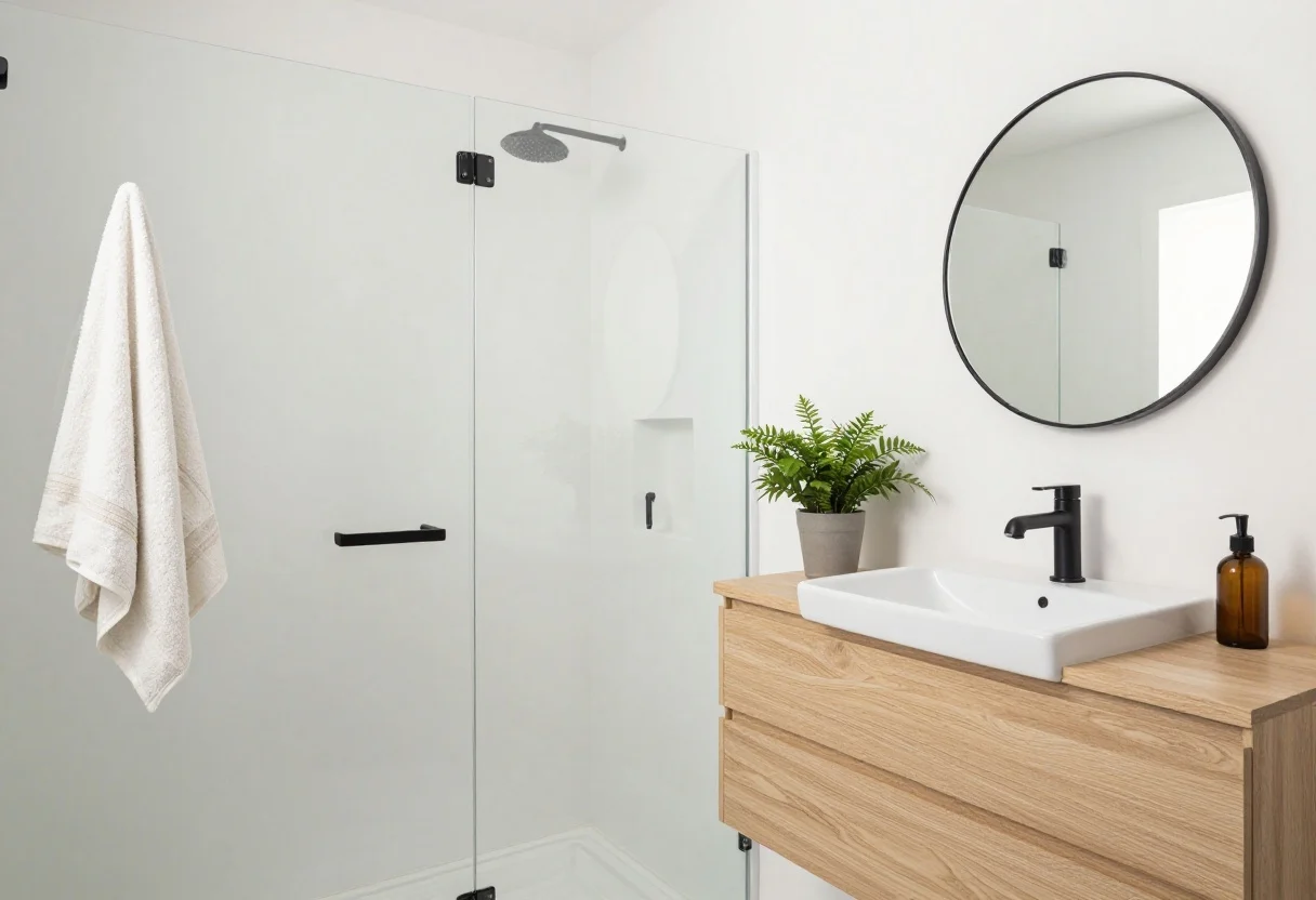 Featured image for: 13 Minimalist Small Bathroom Ideas That Feel Calm
