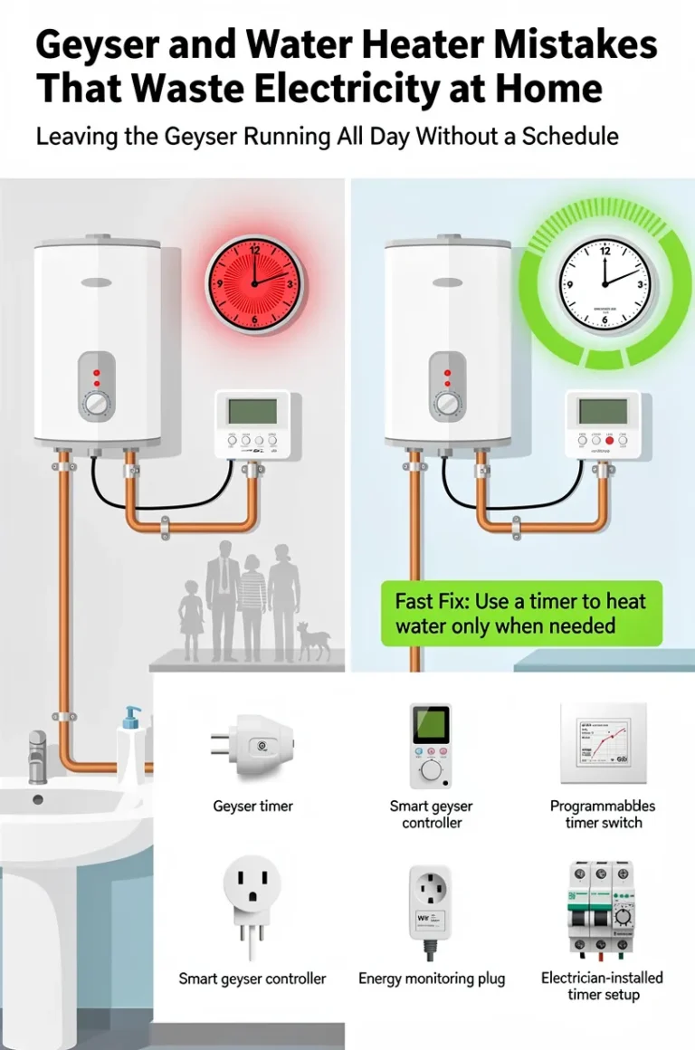 Geyser and Water Heater Mistakes That Waste Electricity at Home